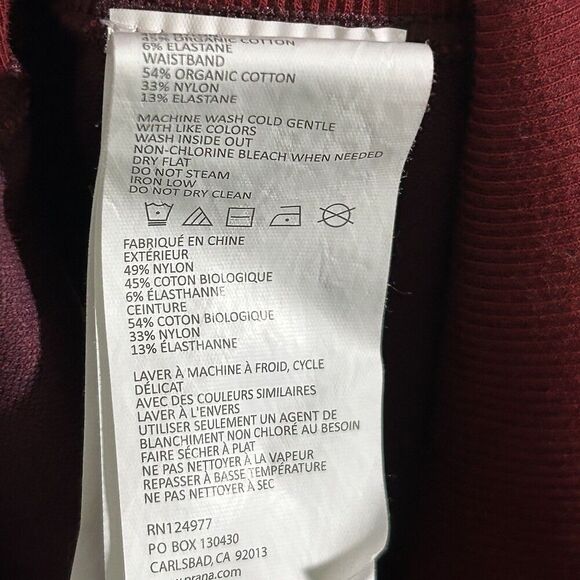 Prana Sopra Seamless Leggings Size Small Maroon Red Yoga Athletic Comfort - Picture 8 of 8